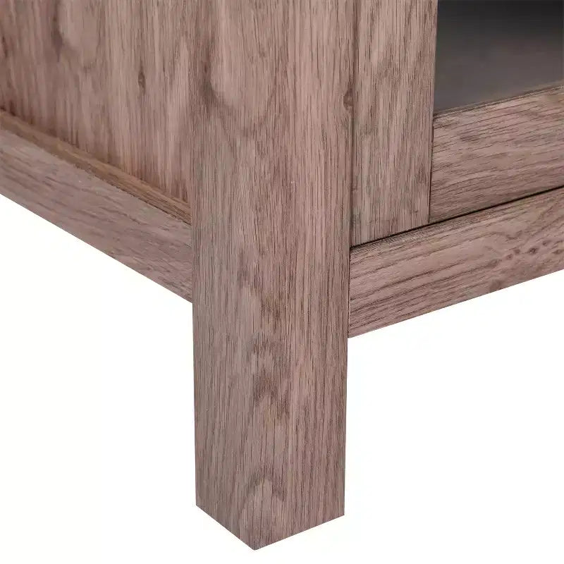 Emma and Oliver Madia/Credenza in Legno Ingegnerizzato per Cucina/Sala da Pranzo con Ripiano Aperto, 2 Cassetti e 2 Ante in Vetro Temperato