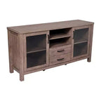 Emma and Oliver Madia/Credenza in Legno Ingegnerizzato per Cucina/Sala da Pranzo con Ripiano Aperto, 2 Cassetti e 2 Ante in Vetro Temperato
