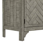 Bahut Rétro Américain 60W avec Étagères Réglables, Meuble de Rangement à 3 Portes pour Salon, Entrée et Bureau 4Q - ModernLuxe
