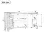 Bahut Rétro Américain 60W avec Étagères Réglables, Meuble de Rangement à 3 Portes pour Salon, Entrée et Bureau 4Q - ModernLuxe