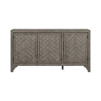 Bahut Rétro Américain 60W avec Étagères Réglables, Meuble de Rangement à 3 Portes pour Salon, Entrée et Bureau 4Q - ModernLuxe