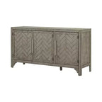 Bahut Rétro Américain 60W avec Étagères Réglables, Meuble de Rangement à 3 Portes pour Salon, Entrée et Bureau 4Q - ModernLuxe