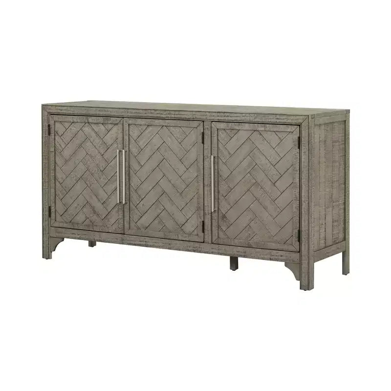 Bahut Rétro Américain 60W avec Étagères Réglables, Meuble de Rangement à 3 Portes pour Salon, Entrée et Bureau 4Q - ModernLuxe
