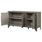 Bahut Rétro Américain 60W avec Étagères Réglables, Meuble de Rangement à 3 Portes pour Salon, Entrée et Bureau 4Q - ModernLuxe