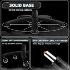 Sedia da Ufficio Direzionale Bossin Extra Large, 500 libbre, Ergonomica con Supporto Lombare Regolabile, Schienale Alto in Pelle PU, per Computer