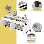 Credenza/Buffet Moderno Bianco a 4 Ante e 4 Cassetti Famapy
