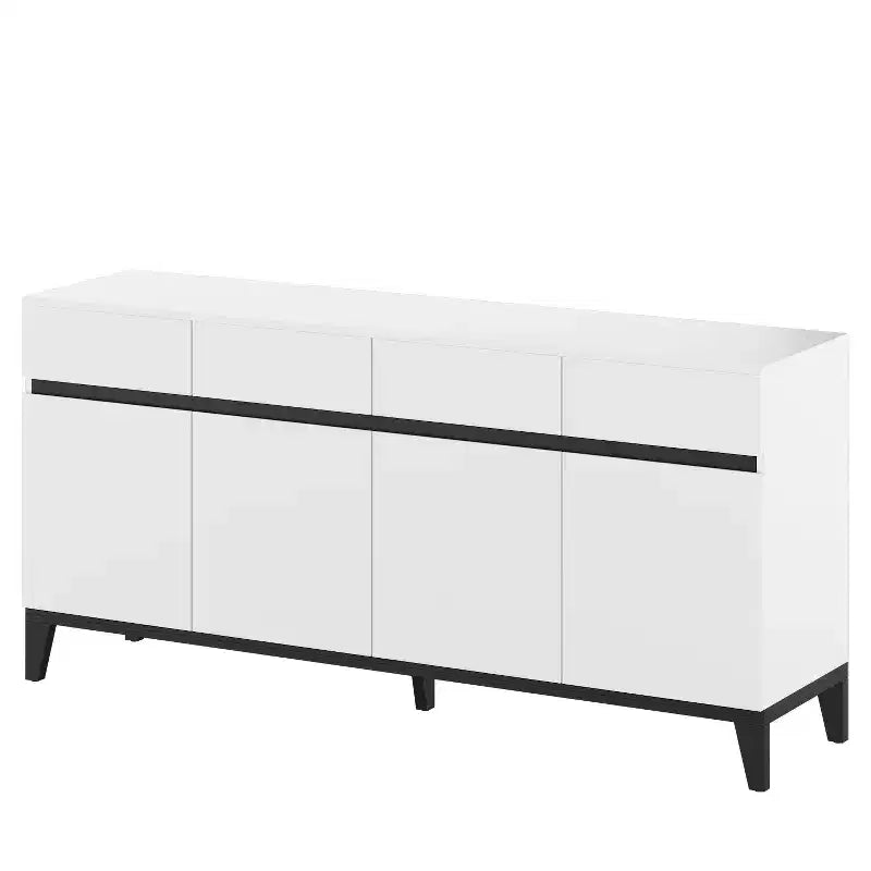 Credenza/Buffet Moderno Bianco a 4 Ante e 4 Cassetti Famapy