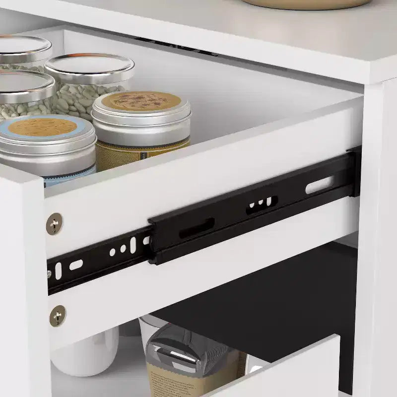 Credenza/Buffet Moderno Bianco a 4 Ante e 4 Cassetti Famapy