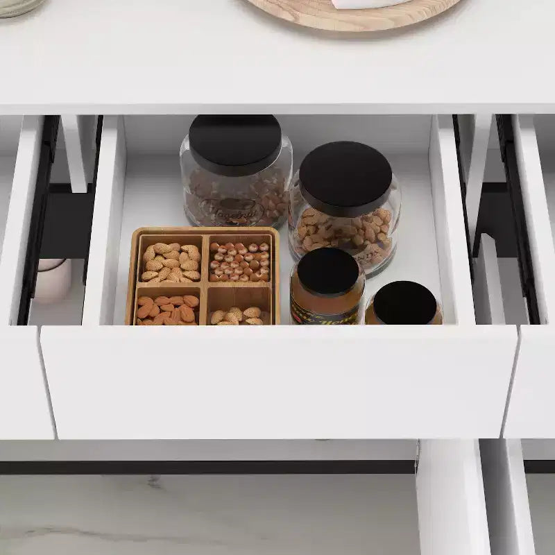 Credenza/Buffet Moderno Bianco a 4 Ante e 4 Cassetti Famapy