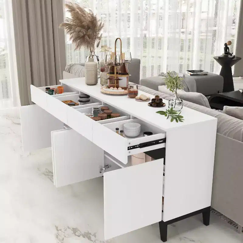Credenza/Buffet Moderno Bianco a 4 Ante e 4 Cassetti Famapy