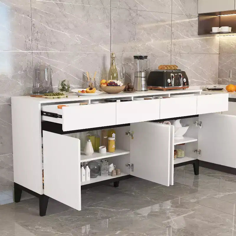 Credenza/Buffet Moderno Bianco a 4 Ante e 4 Cassetti Famapy