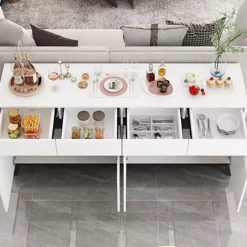 Credenza/Buffet Moderno Bianco a 4 Ante e 4 Cassetti Famapy