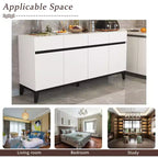 Credenza/Buffet Moderno Bianco a 4 Ante e 4 Cassetti Famapy