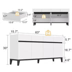 Credenza/Buffet Moderno Bianco a 4 Ante e 4 Cassetti Famapy