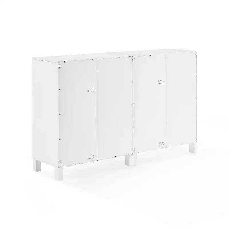Crosley 60 Cassai Mobile credenza TV 2 pezzi: ante in vetro, ripiani regolabili, gestione cavi