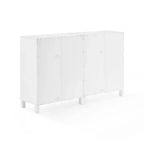 Crosley 60 Cassai Mobile credenza TV 2 pezzi: ante in vetro, ripiani regolabili, gestione cavi