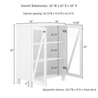 Crosley 60 Cassai Mobile credenza TV 2 pezzi: ante in vetro, ripiani regolabili, gestione cavi