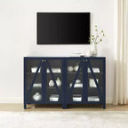 Crosley 60 Cassai Mobile credenza TV 2 pezzi: ante in vetro, ripiani regolabili, gestione cavi