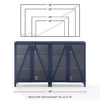 Crosley 60 Cassai Mobile credenza TV 2 pezzi: ante in vetro, ripiani regolabili, gestione cavi