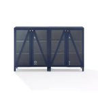 Crosley 60 Cassai Mobile credenza TV 2 pezzi: ante in vetro, ripiani regolabili, gestione cavi