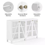 Crosley 60 Cassai Mobile credenza TV 2 pezzi: ante in vetro, ripiani regolabili, gestione cavi