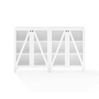 Crosley 60 Cassai Mobile credenza TV 2 pezzi: ante in vetro, ripiani regolabili, gestione cavi