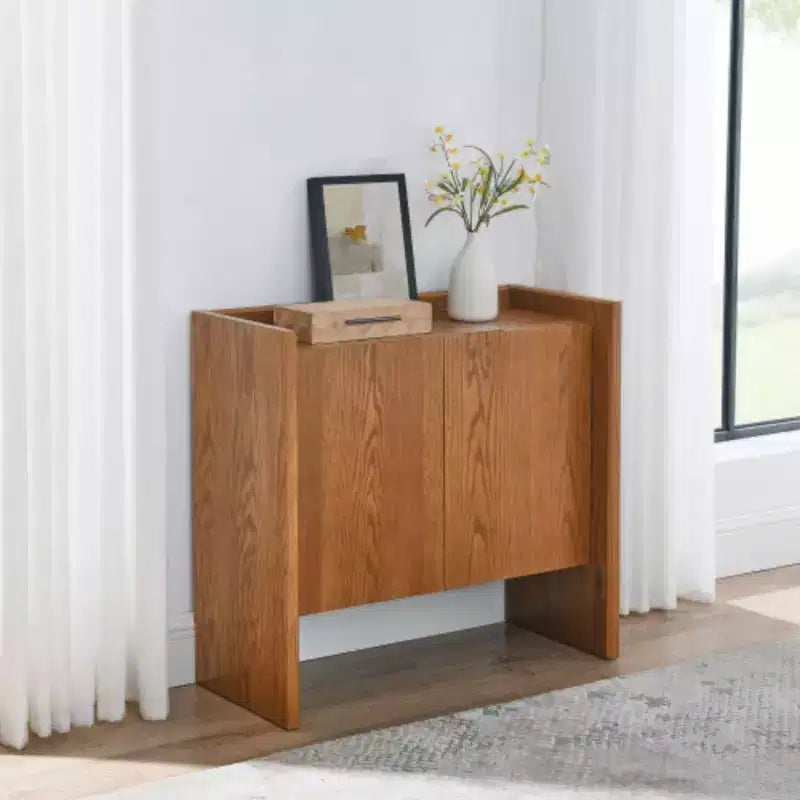 Madia in MDF noce, mobile credenza con contenitore per sala da pranzo, mobile contenitore in stile country, adatto per ingresso, corridoio, soggiorno, cucina, sala da pranzo