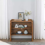 Madia in MDF noce, mobile credenza con contenitore per sala da pranzo, mobile contenitore in stile country, adatto per ingresso, corridoio, soggiorno, cucina, sala da pranzo