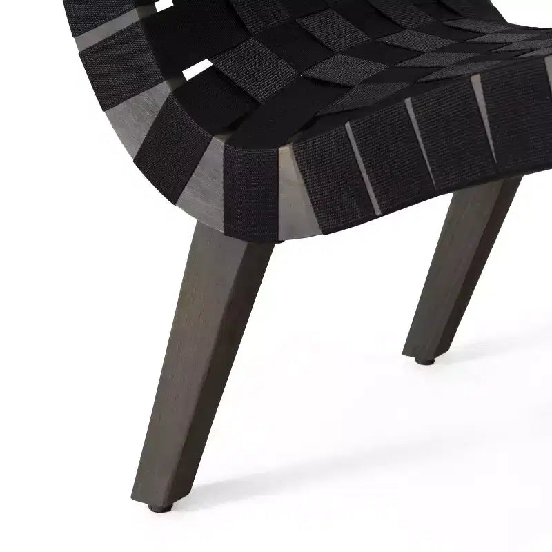 GDFStudio Ocilla Set Salotto da Esterno 3 Pezzi in Legno di Acacia e Intreccio di Corda, Nero/Grigio