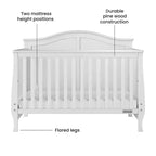 Culla trasformabile 4-in-1 Child Craft Camden, si trasforma in lettino da giorno, lettino per bambini e letto a una piazza e mezza, 3 posizioni per il materasso, finitura sicura per i bambini