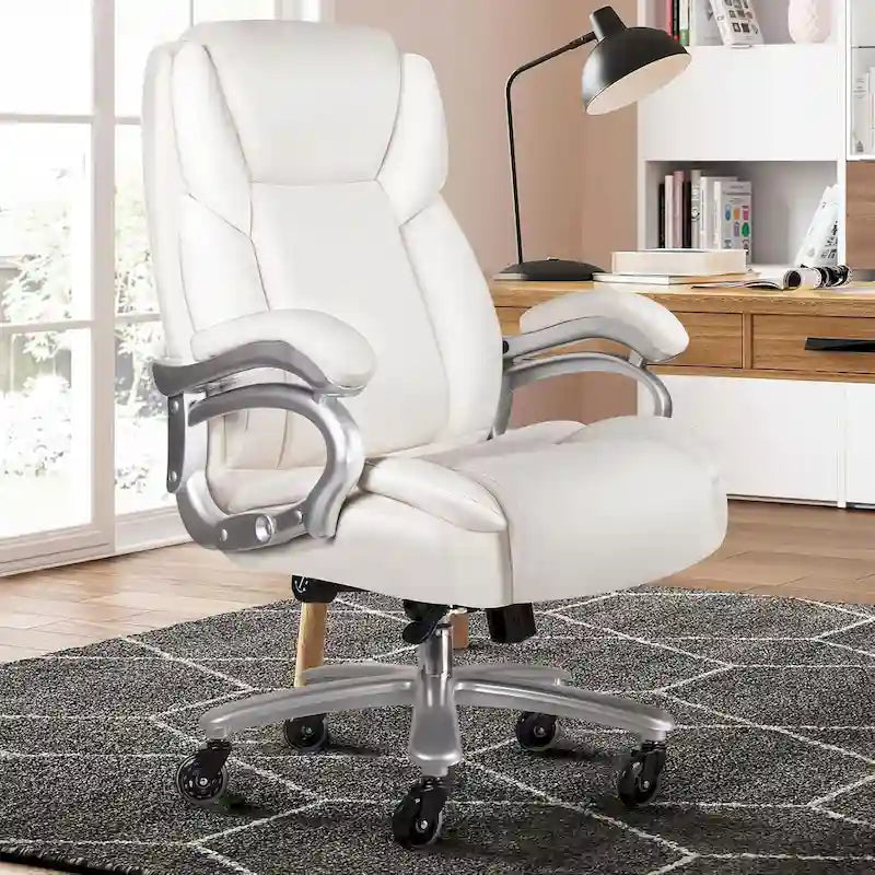 Sedia da Ufficio Direzionale Bossin Extra Large, 500 libbre, Ergonomica con Supporto Lombare Regolabile, Schienale Alto in Pelle PU, per Computer