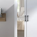 Armoire avec miroir et tringle extensible pour optimiser l'espace