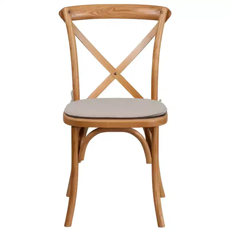 Sedia impilabile in legno con schienale a croce e cuscino serie HERCULES Flash Furniture