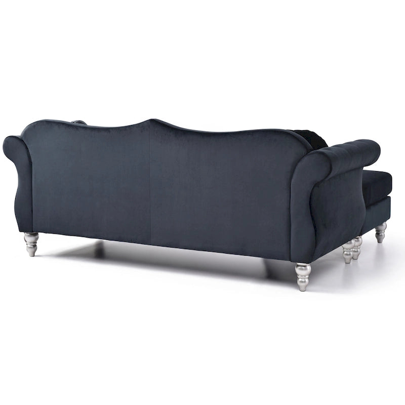 Divano Hollywood Velvet con Chaise Longue Reversibile