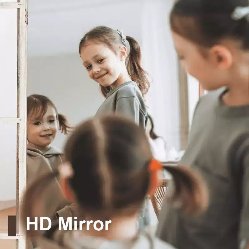 Miroir mural pleine longueur, design cintrée à grille en bois massif, ouvrable, sans support