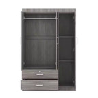 Guardaroba/Armadio a 3 ante Whisen Wood con asta appendiabiti, 2 cassetti e ripiani portaoggetti