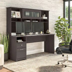 Scrivania per computer da 72" con libreria e cassetti di