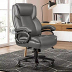 Sedia da Ufficio Direzionale Bossin Extra Large, 500 libbre, Ergonomica con Supporto Lombare Regolabile, Schienale Alto in Pelle PU, per Computer