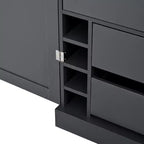 Dispensa da cucina indipendente 77H, armadio contenitore in stile rustico con ripiani regolabili, ripiani sulla porta, cassetti e portabottiglie - ModernLuxe