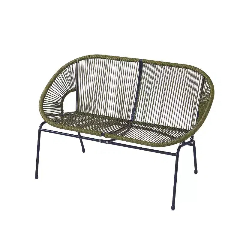 Christopher Knight Home Paoa Set Salotto da Esterno in 3 Pezzi Intrecciato con Struttura in Ferro (Tavolo Non Incluso)
