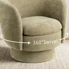 Set di 2 moderne poltrone girevoli a botte con tessuto imbottito, poltrona da salotto girevole a 360 gradi per soggiorno, camera da letto - Panipeachy
