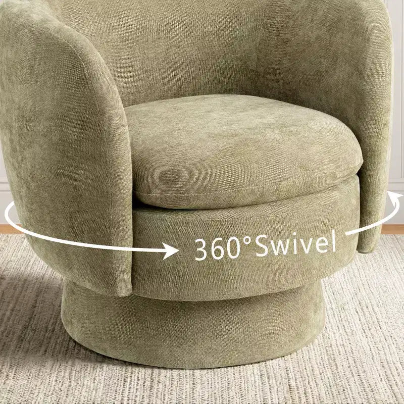 Set di 2 moderne poltrone girevoli a botte con tessuto imbottito, poltrona da salotto girevole a 360 gradi per soggiorno, camera da letto - Panipeachy
