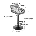 TUYOHW 25-33H Sgabelli da bar girevoli con altezza regolabile, sgabelli da bar in vimini con cuscino per cucina e home bar, capacità 113 kg
