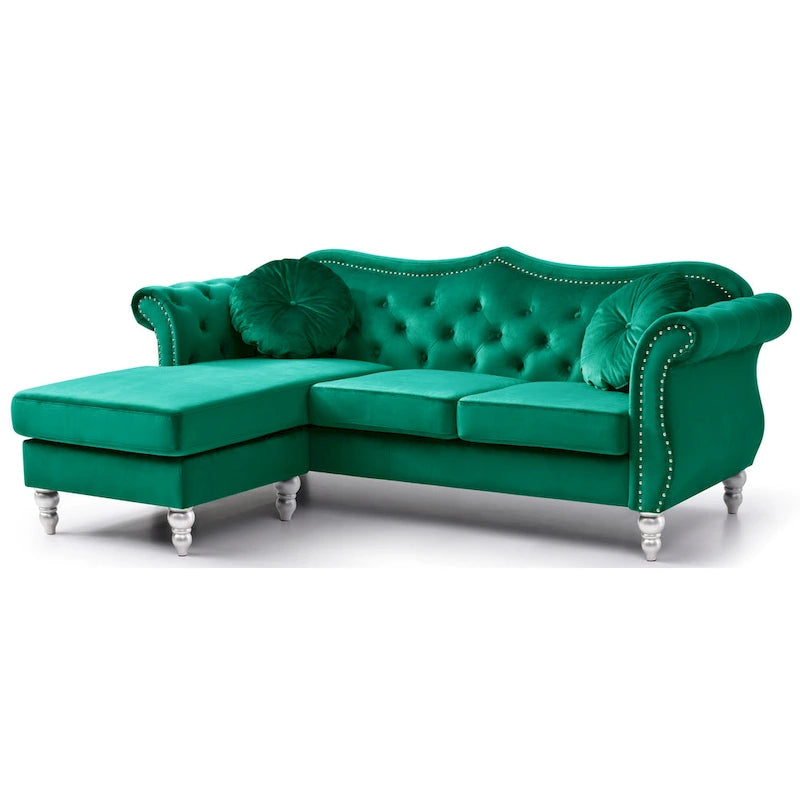 Divano Hollywood Velvet con Chaise Longue Reversibile