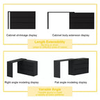 Credenza/Mobile Buffet Intelligente Girevole/Allungabile con 6 Cassetti, Piano d'Appoggio Estensibile, Tappetino Antiscivolo, Tavolo da Pranzo Girevole, Dispensa ad Isola per Cucina