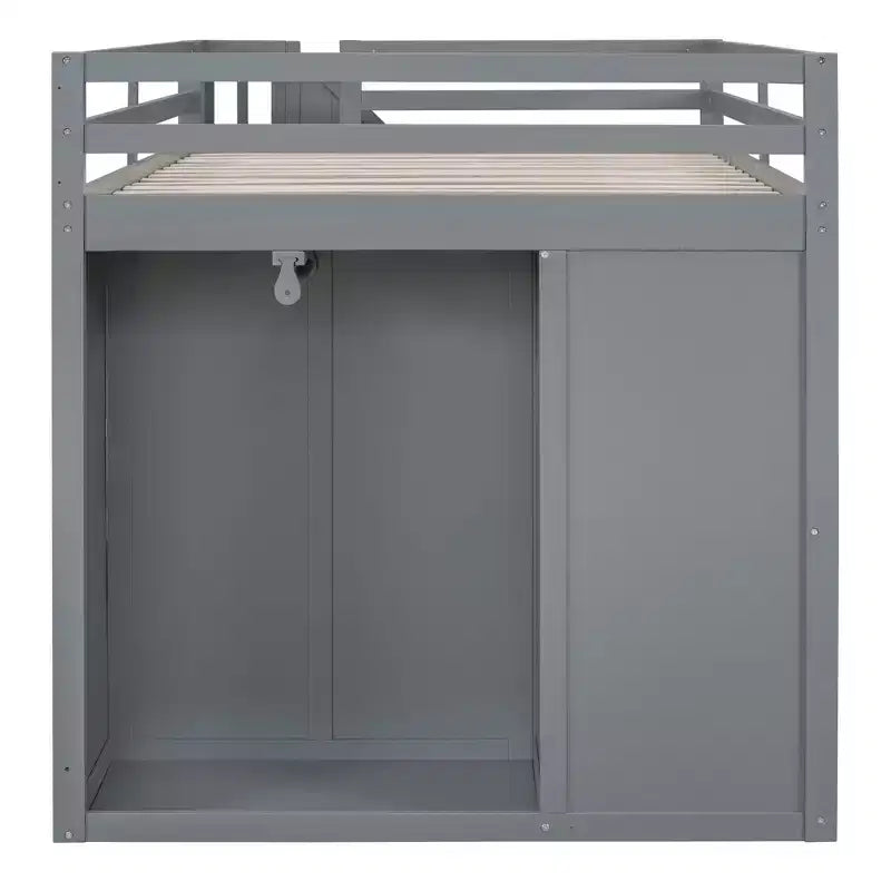 Lit mezzanine pleine taille Teddy Fleece avec étagère de rangement et tiroirs, lit mezzanine haut en bois avec bureau polyvalent pour chambre à coucher