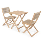 Ensemble bistrot pliant d'extérieur 3 pièces Cadiz Modern Coastal en bois d'acacia, par JONATHAN Y