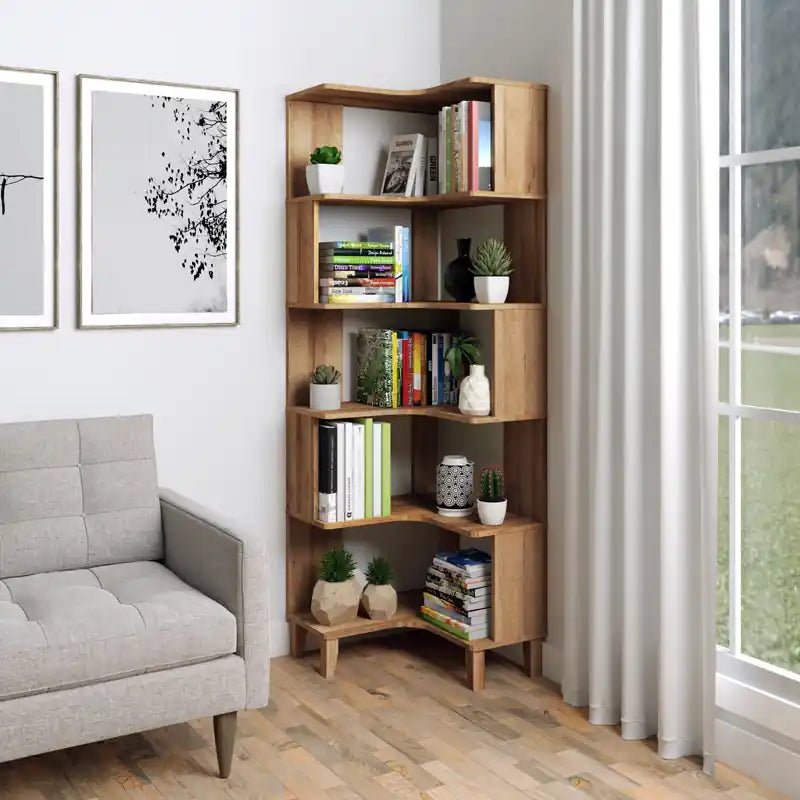 Libreria angolare - Rovere naturale