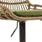 TUYOHW 25-33H Sgabelli da bar girevoli con altezza regolabile, sgabelli da bar in vimini con cuscino per cucina e home bar, capacità 113 kg