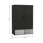 Rose Double Armoire avec tringle à vêtements
